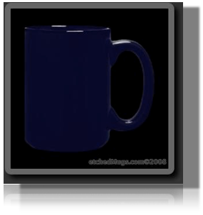 15 oz Blue Deep Etched Mug